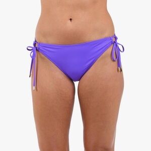 La Blanca Island Goddess Side Tie Hipster Swim Bottom Ultraviolet Purple 6 NWOT